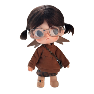 现货zsiga娃衣molly娃衣可动bjd娃衣棕色猫咪印花卫衣八分娃衣