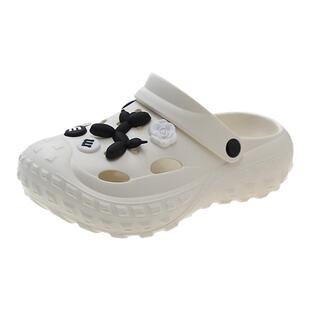 厚底大码情侣洞洞鞋男女款夏季外穿休闲防滑时尚网红包头沙滩凉鞋