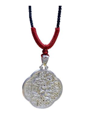 新中式美学国风苏韵莲花银锁项链