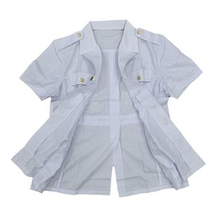 老式白干短袖衬衣短袖衫男士夏季免烫纯色商务衬衫男金属扣