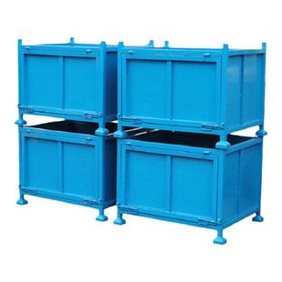 重型铁箱周转箱板箱仓储笼物料箱理货箱带门板箱可打开板箱