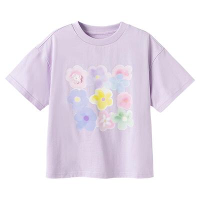 森马儿童短袖T恤2025夏季新款纯棉宽松印花女童装设计感上衣小众