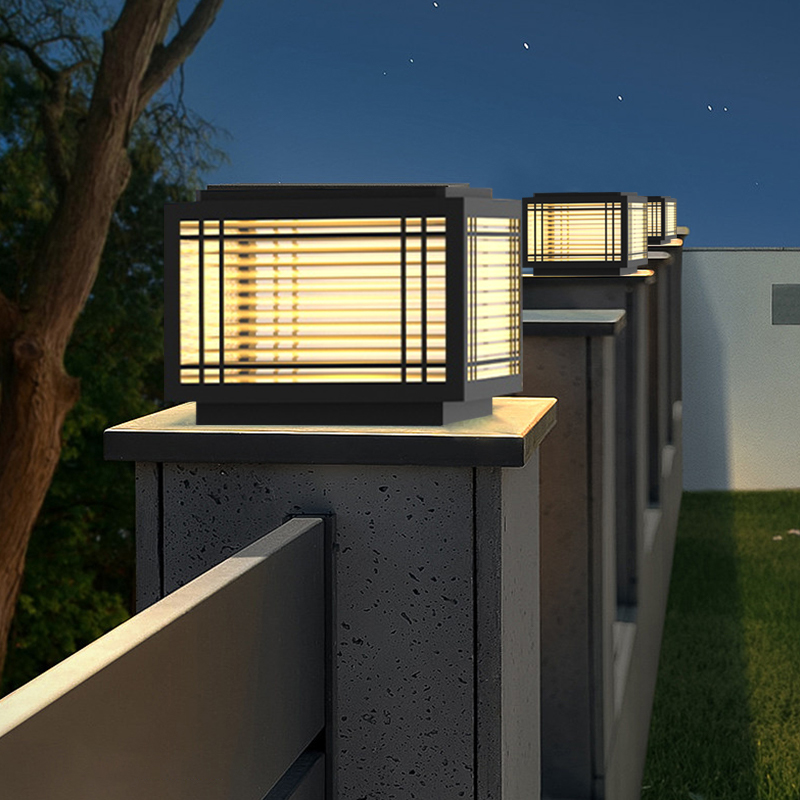 太阳能户外柱头灯别墅花园院子围墙柱子灯室外庭院门前装饰立柱灯