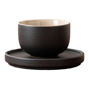 陶瓷黑陶茶杯垫创意粗陶功夫茶道杯托整块隔热茶杯垫功夫茶托配件