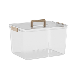 收纳箱高透明密封零食玩具书本亚克力家用手提大容量整理盒子车载