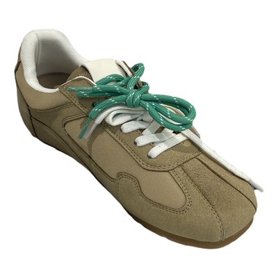 2025新款内增高德训鞋女款2025春季新款时尚慢跑撞色鞋带运动休闲