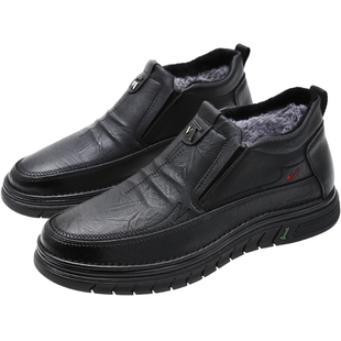 老北京棉鞋男冬季加绒加厚保暖老年人鞋一脚蹬防滑老头男士爸爸鞋