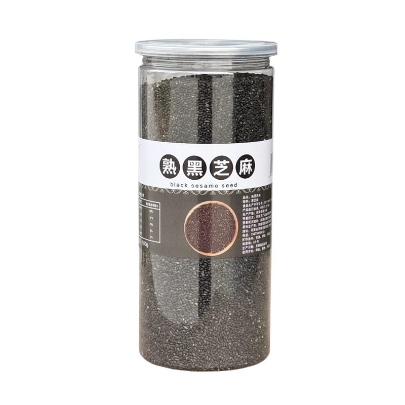 炒熟黑芝麻熟即食密封罐装500g