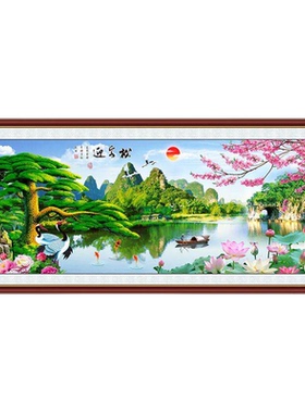 中式国画水墨万事兴背景墙
