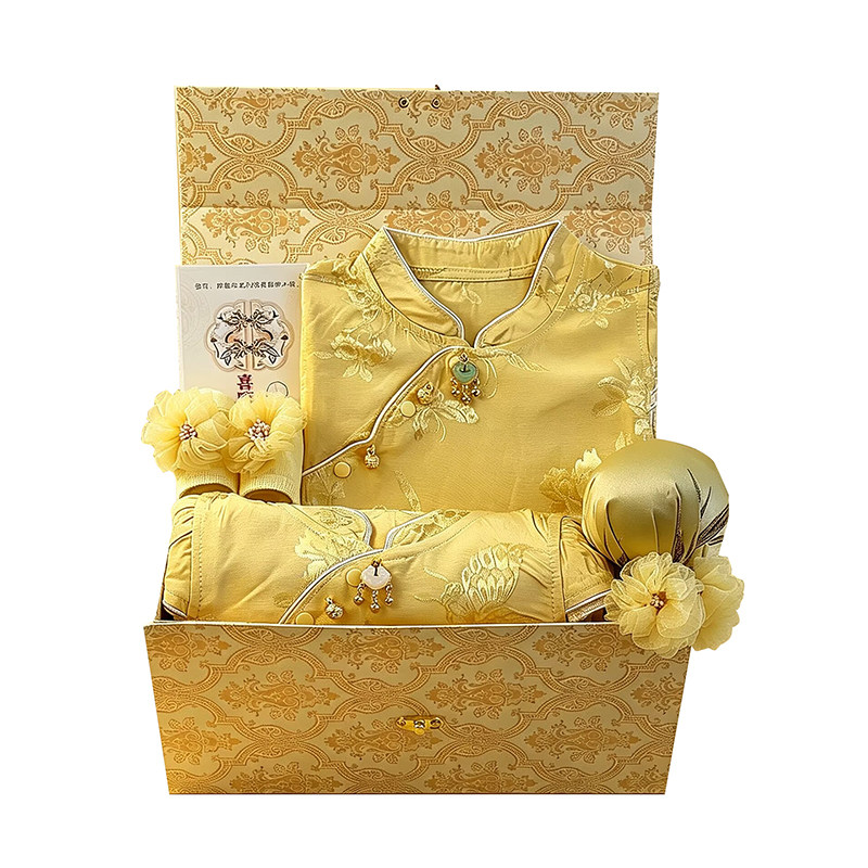 中式旗袍夏季薄款女宝宝周岁礼盒