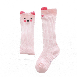 0-1岁婴儿防蚊袜长筒宝宝网眼袜纯棉新生儿长袜夏季超薄款过膝袜3