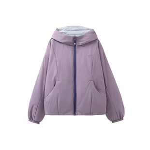 半度闲女童双面穿轻薄棉服外套洋气新款中大童2026春秋款连帽棉衣