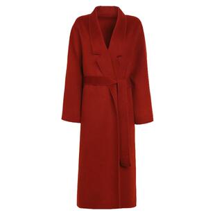 ZHUYIYI 新年红色宽松双面羊绒大衣女秋冬季高端宽松毛呢外套结婚