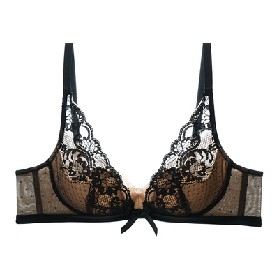 梧桐本色内衣女大胸显小性感蕾丝聚拢上托文胸薄款BCD调整型胸罩