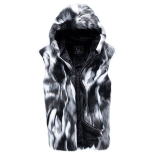 秋冬男士皮草马甲男冬季皮毛一体坎肩个性帅气精神小伙马夹外套男