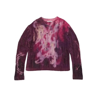 Acne Studios SS25 晕染破洞做旧套头渐变扎染马海毛毛衣