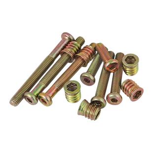 家具螺丝紧固件内外牙预埋螺母木板床连接件桌椅柜子镶嵌螺帽M6M8