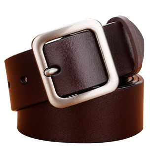 皮带女纯真皮ins风时尚简约百搭韩国牛仔裤牛皮腰带宽裤带黑色潮