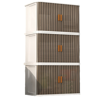 也雅免安装卷帘门式收纳柜可折叠家用客厅儿童飘窗衣柜塑料储物柜