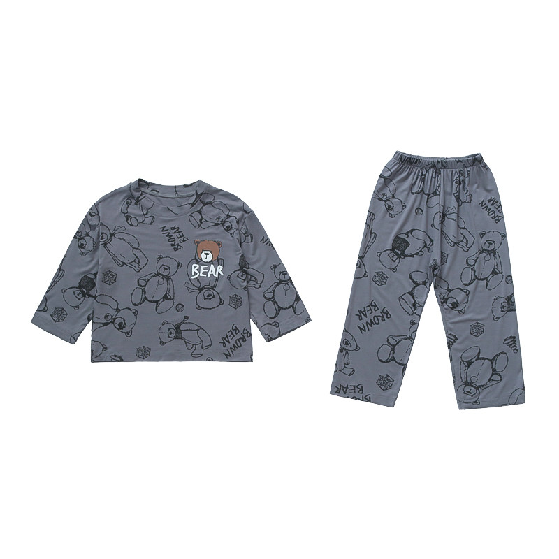 春秋男童莫代尔小熊家居服套装