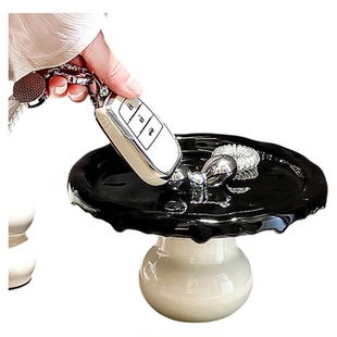 陶瓷钥匙收纳玄关摆件入户进门口鞋柜轻奢高档首饰收纳托盘置物架