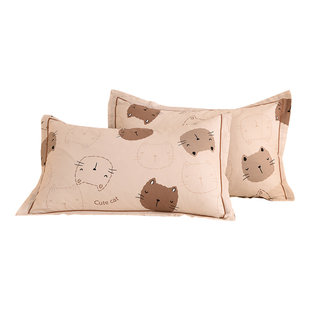 简约纯棉枕套一对装100全棉磨毛加厚单人学生宿舍枕头套48cmx74cm