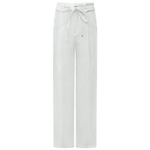 COCOBELLA设计感高腰飘带白色牛仔裤女26春宽松休闲阔腿裤DN0006
