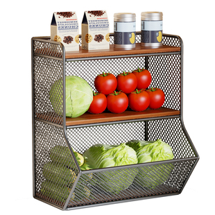 厨房置物架桌面蔬菜收纳筐葱姜蒜神器台面上放水果菜架零食菜篮子