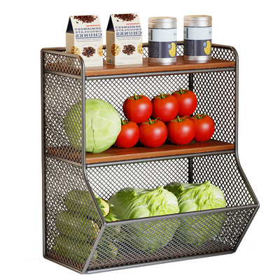 厨房菜篮子置物架台面水果收纳筐