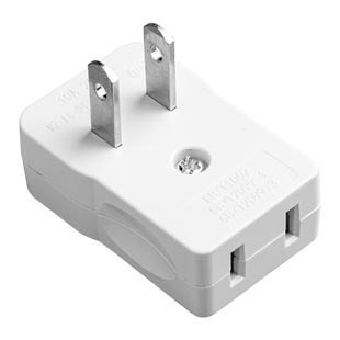 超薄转向插头二脚扁平插座转换器90度直角拐弯转弯插头变向转接头