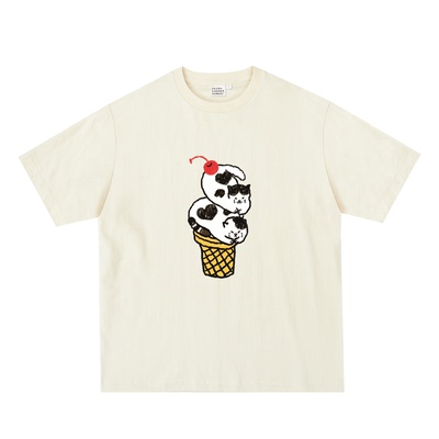 猫咪爪爪冰淇淋插画家合作款T恤