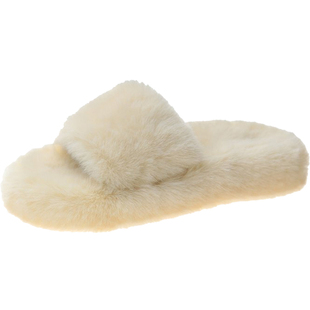 ins潮网红毛毛拖鞋女夏外穿时尚一字拖2026秋冬室内居家平底棉拖