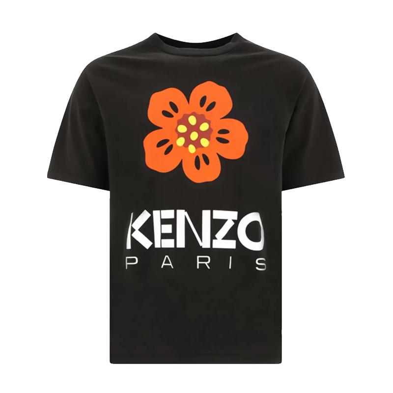 kenzo短袖花卉字母印花圆领T恤