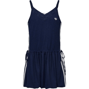 adidas阿迪达斯三叶草女子度假蕾丝拼接吊带裙连衣裙花苞裙KX0725