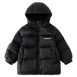 防水防污小象汉姆童装儿童羽绒服2026冬装新款男童加厚连帽面包服