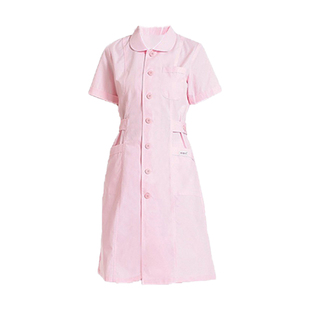 护士服长袖女春夏季款粉色短袖圆领蓝领美容院工作服可定制白大褂