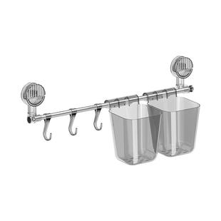 毛巾架吸盘强力免打孔卫生间浴巾架壁挂浴室置物架伸缩毛巾杆挂钩