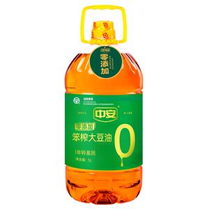中安 0添加大豆油5L 食用油非转基因 笨榨大豆油零添加纯大豆油