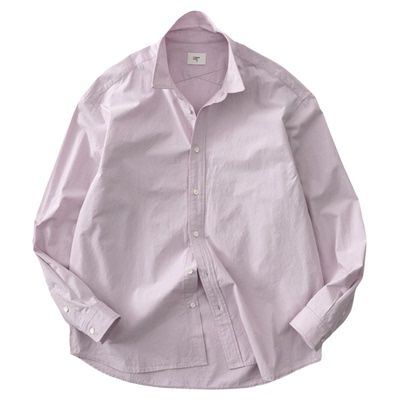 COMMON SCENTS近江晒⻛格160g/m²⾼密盐缩府绸定番⻓袖衬衫