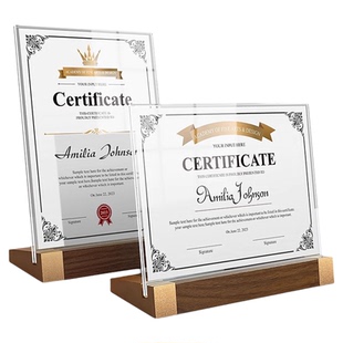 荣誉证书a4奖状结业获奖授权书聘书外壳任命证件企业优秀员工毕业颁奖裱框收藏相框架定制台签酒水菜单价目表