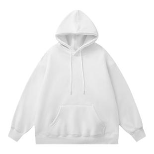 连帽卫衣男潮牌oversize美式复古纯色情侣卫衣秋冬款重磅加绒外套