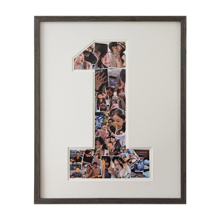 时几初数字纪念相框diy照片定制情侣结婚数字实木礼物