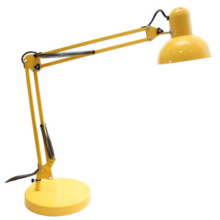 高配全铁艺复古老式钨丝灯泡护眼台灯E27可装调光LED大灯罩加长杆