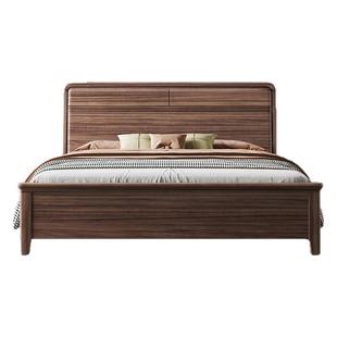 乌金木实木床加厚1.8米双人床现代简约新中式储物1.5米卧室大床