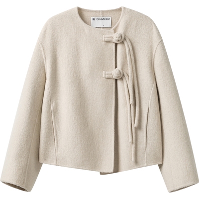 【播奥莱】播商场同款新中式宽松保暖冬短款羊毛呢外套BDR4AD3761