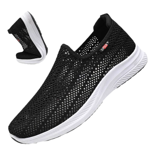 夏季老北京布鞋全网面透气男鞋休闲鞋一脚蹬男网眼鞋爸爸鞋工作鞋