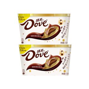 DOVE/德芙奶香白巧克力252g榛仁夹心牛奶黑巧克力碗装排块巧克力
