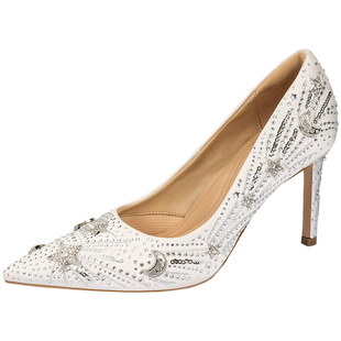 True Meaning权杖系列星月高跟鞋女2026新款白色浅口TM法式单鞋