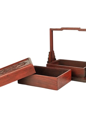 迷你红酸枝微缩道具收纳盒