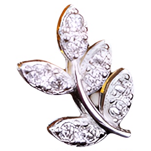 Z小姐999足银满钻树叶耳钉养耳洞睡觉免摘耳环2025新款爆款耳饰女